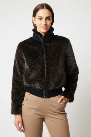 Stella Faux Fur Bomber Jacket | Sable