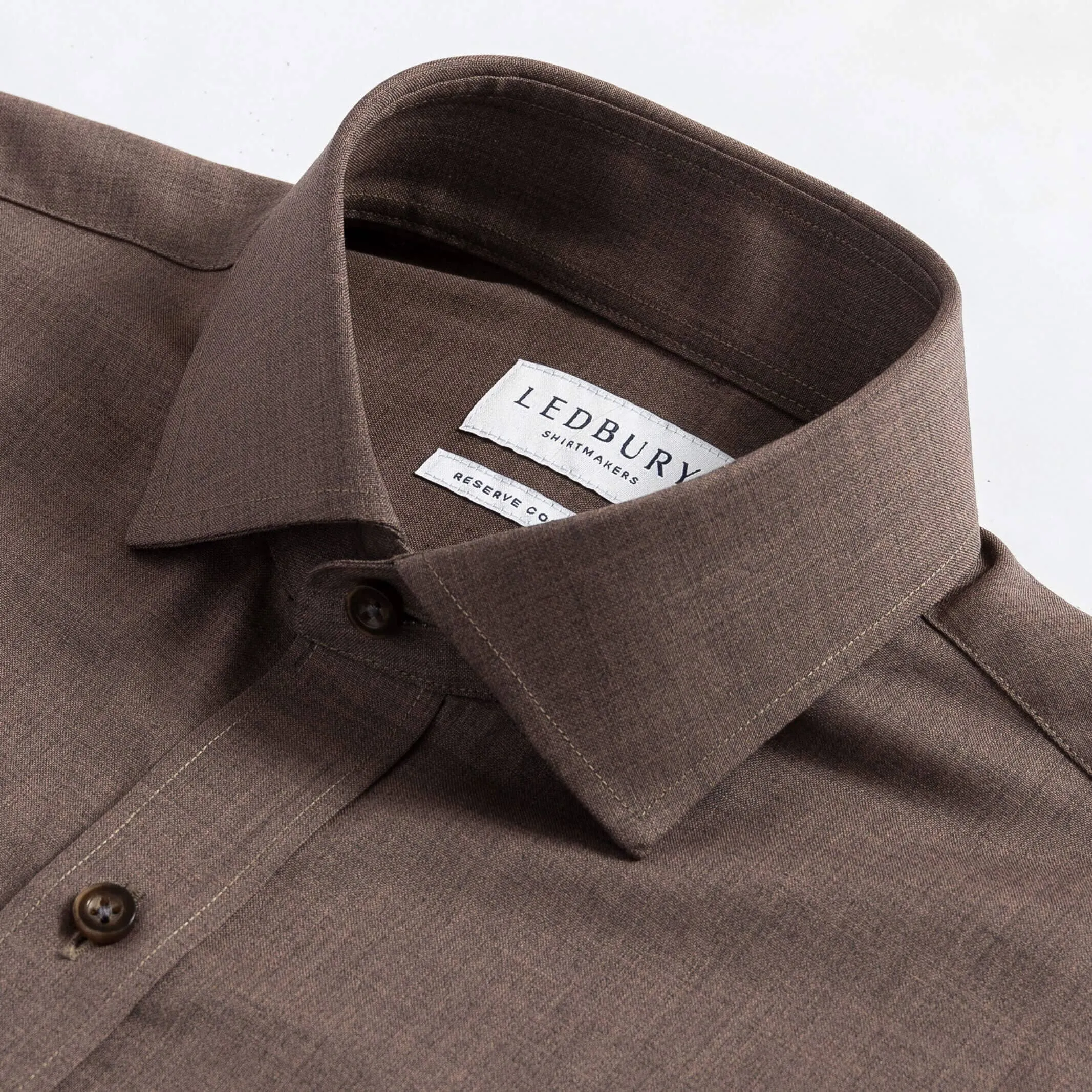 The Soft Brown Reda Active Comfort Stretch Merino Custom Shirt