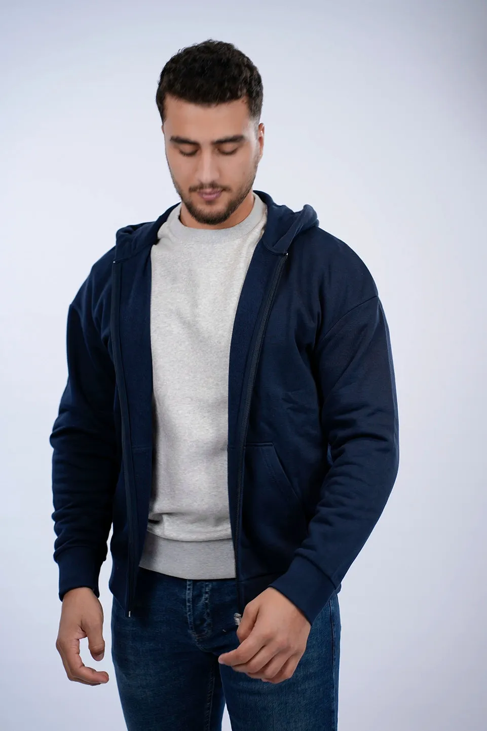 Tom Tailor Navy Cotton Jacket With Zipper To Close