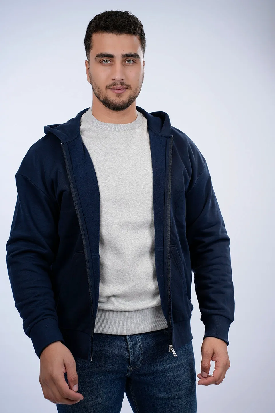 Tom Tailor Navy Cotton Jacket With Zipper To Close