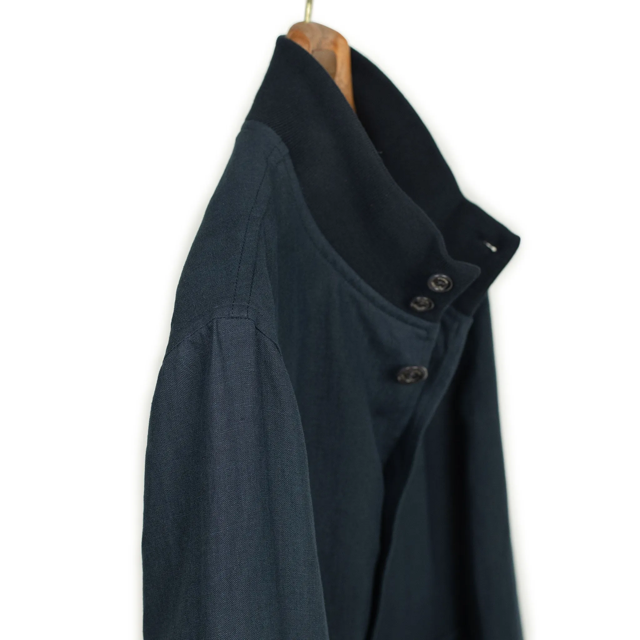 Valstarino bomber jacket in Blue Notte navy linen, unlined