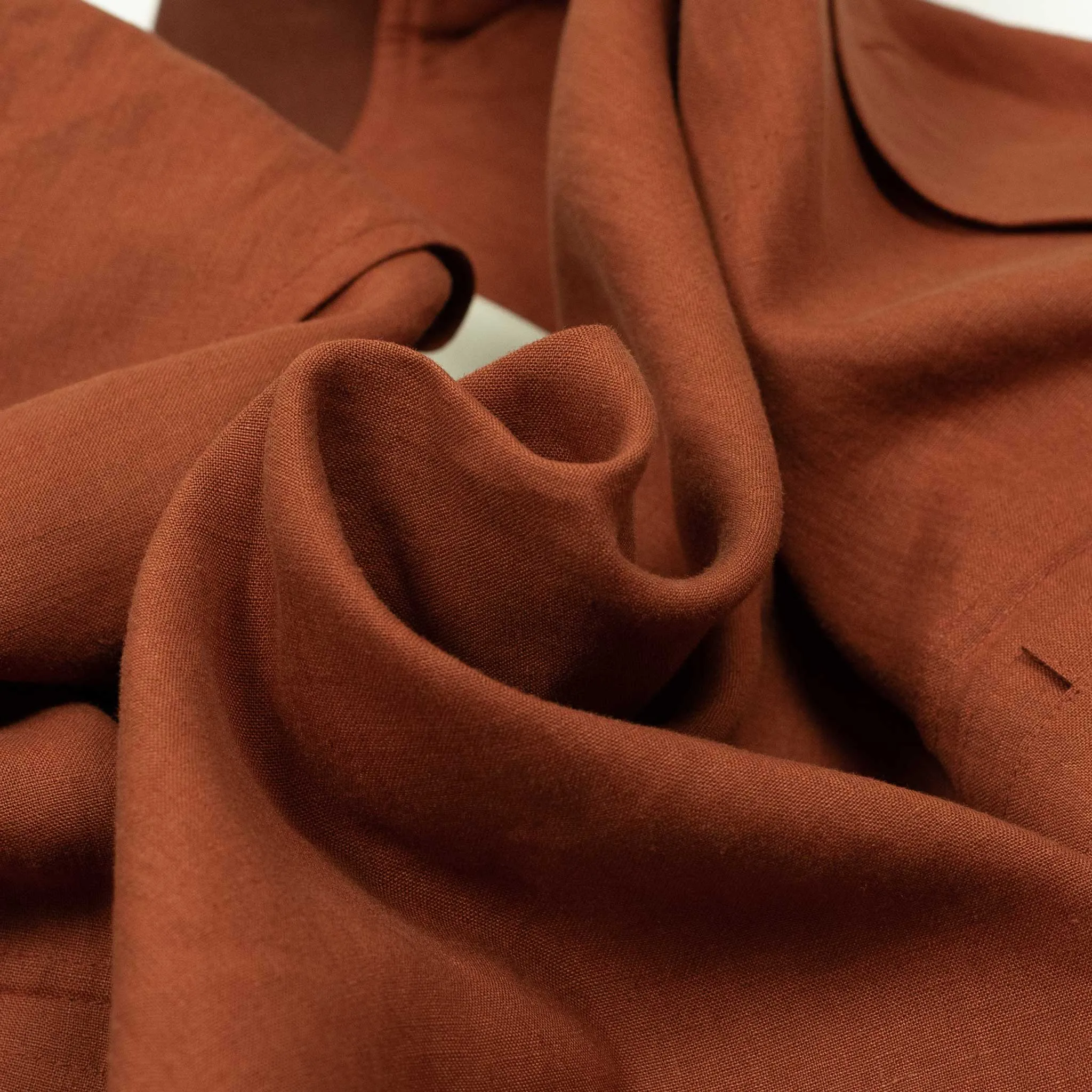 Valstarino bomber jacket in Carota burnt orange linen, unlined