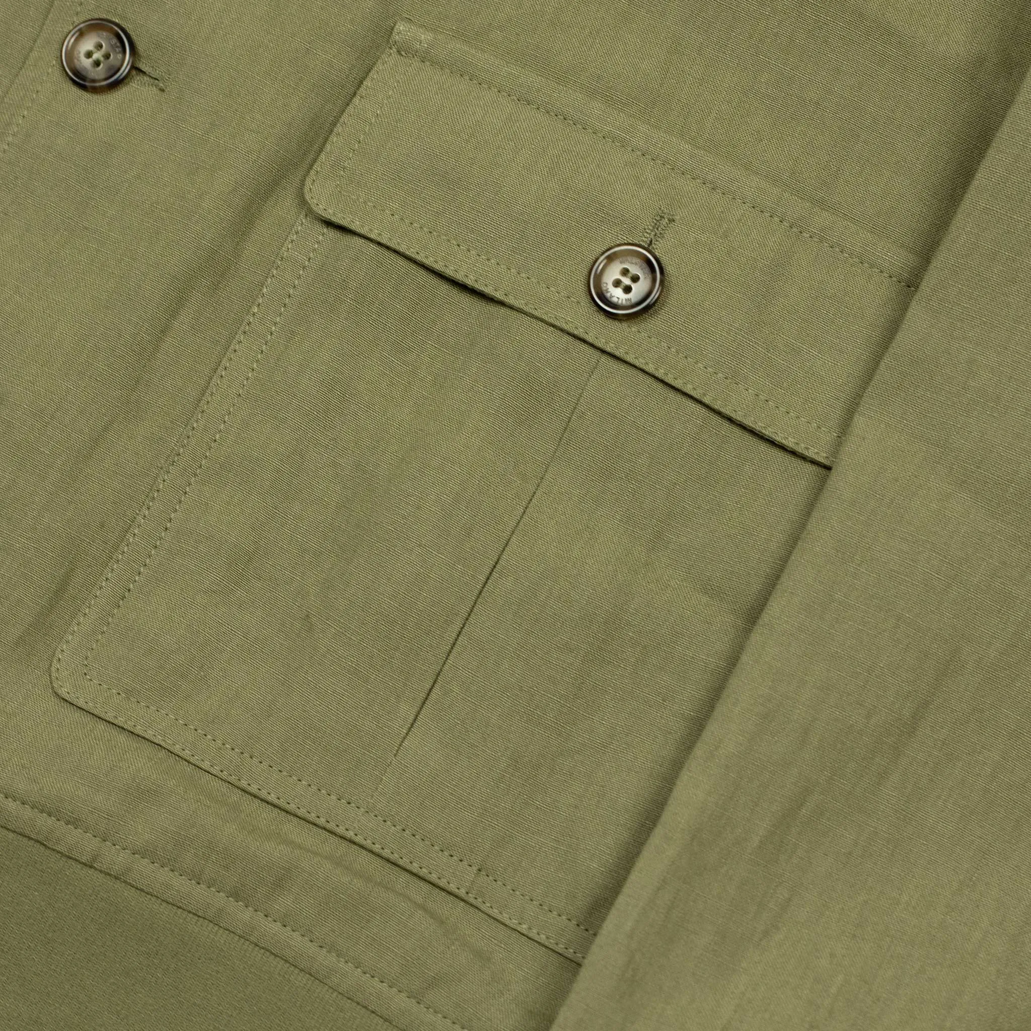 Valstarino bomber jacket in Safari sage green linen, unlined