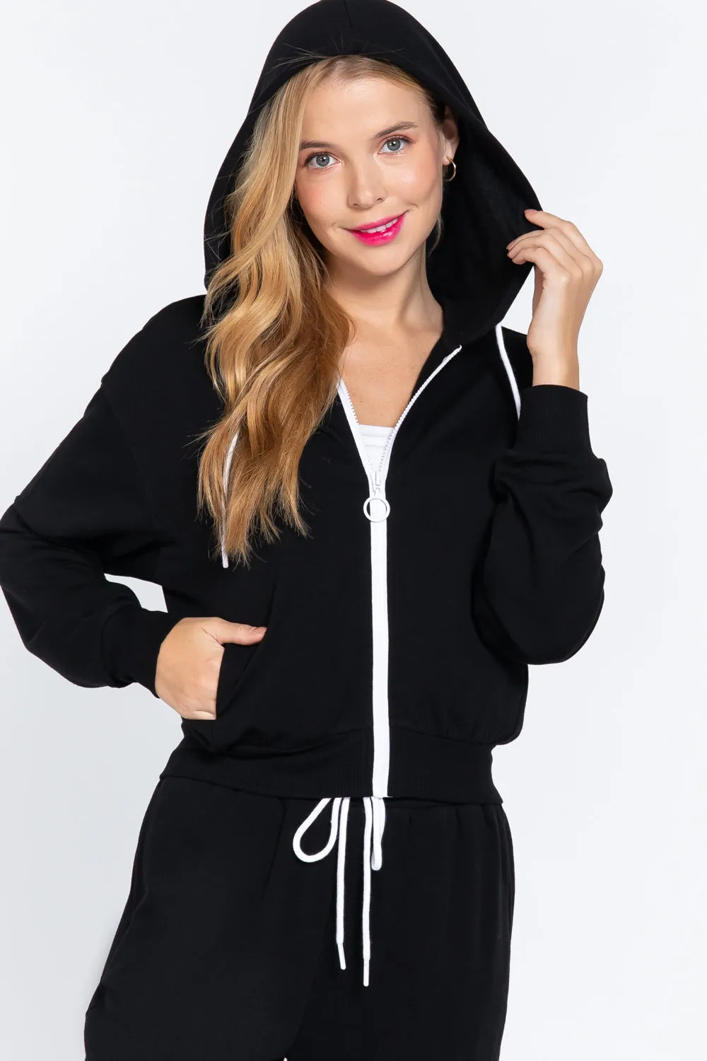 Zip-Up Long Sleeve Hoodie