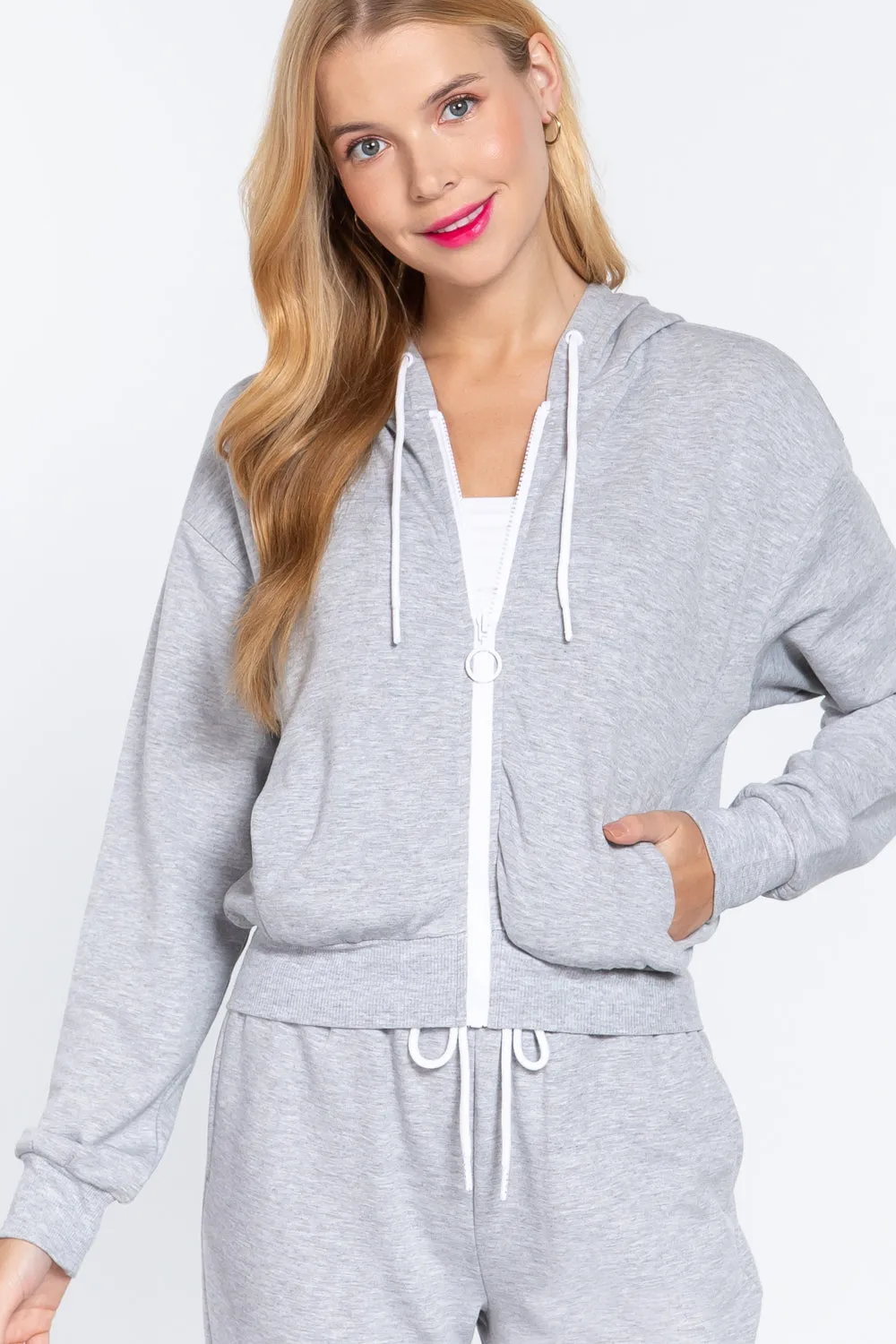 Zip-Up Long Sleeve Hoodie