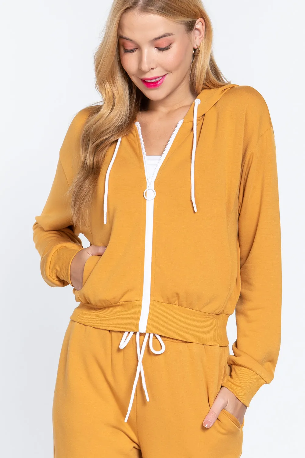 Zip-Up Long Sleeve Hoodie