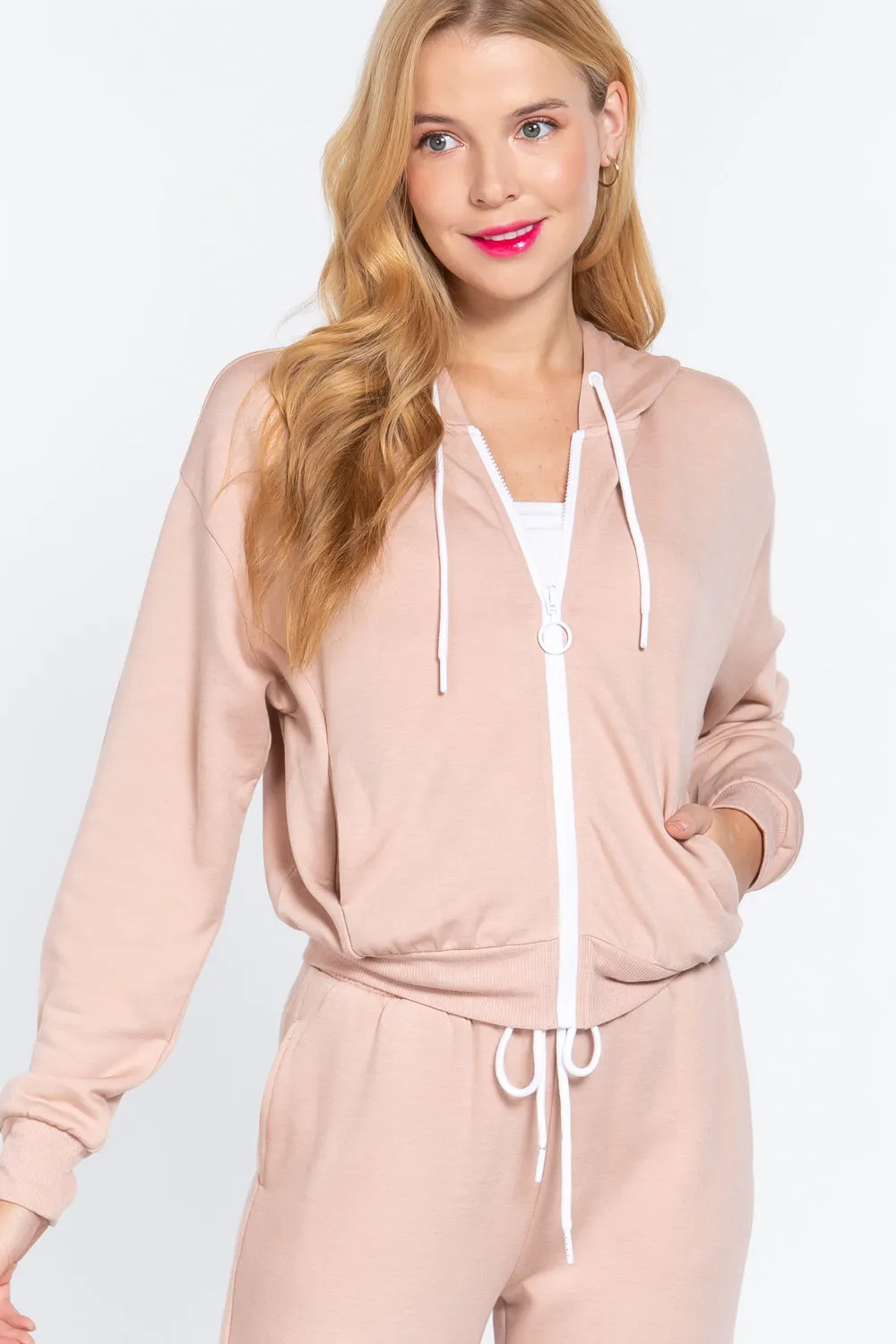 Zip-Up Long Sleeve Hoodie