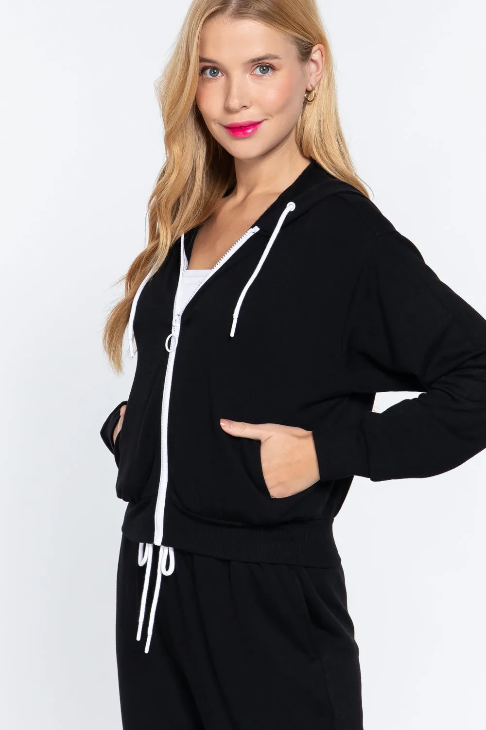 Zip-Up Long Sleeve Hoodie