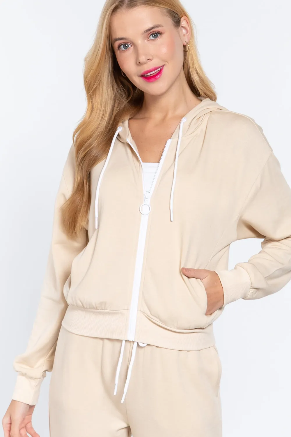 Zip-Up Long Sleeve Hoodie